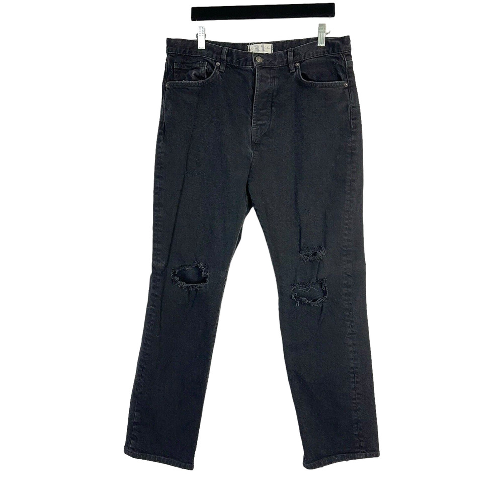 We The Free People Jeans Black Skinny High Rise Button Fly Denim Women's Size 31